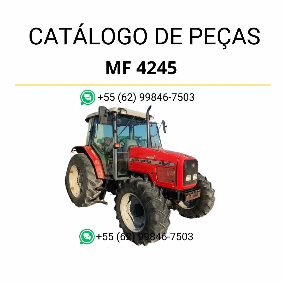 Catálogo de peças Massey Ferguson MF 4245 e 4255 em PDF, com diagramas técnicos detalhados, vistas explodidas e lista completa de componentes