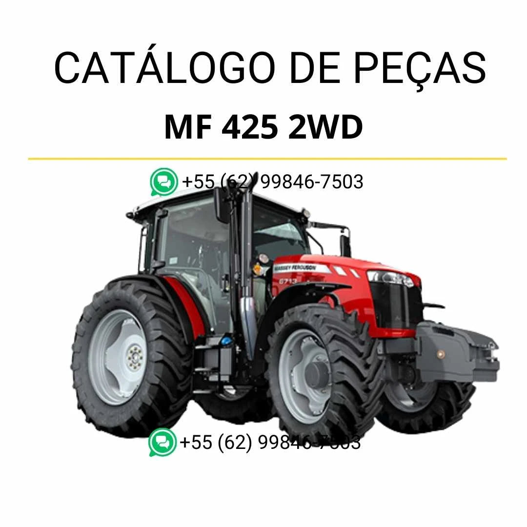 Catálogo de peças Massey Ferguson MF 425 2WD em PDF, com vistas explodidas e lista completa de componentes originais do trator