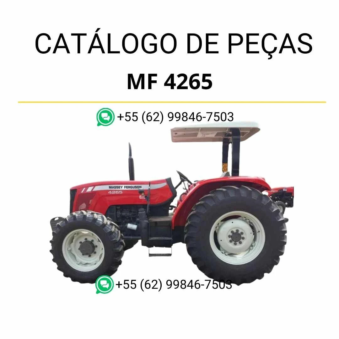 Catálogo de peças Massey Ferguson MF 4265 e 4365 em PDF, com ilustrações técnicas e lista completa de componentes originais dos tratores
