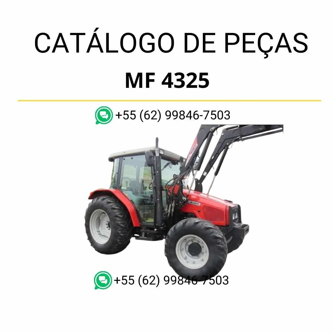 Catálogo de peças Massey Ferguson MF 4325 e MF 4335 em PDF, com diagramas detalhados e lista completa de componentes do trator