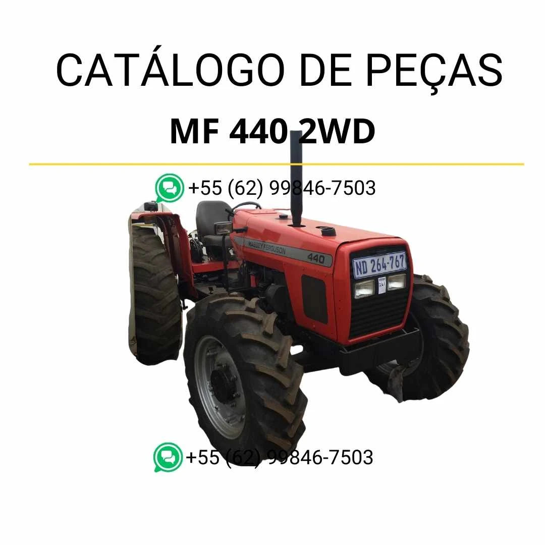 Catálogo de peças Massey Ferguson MF 440 2WD em PDF, com diagramas ilustrados e identificação completa dos componentes do trator