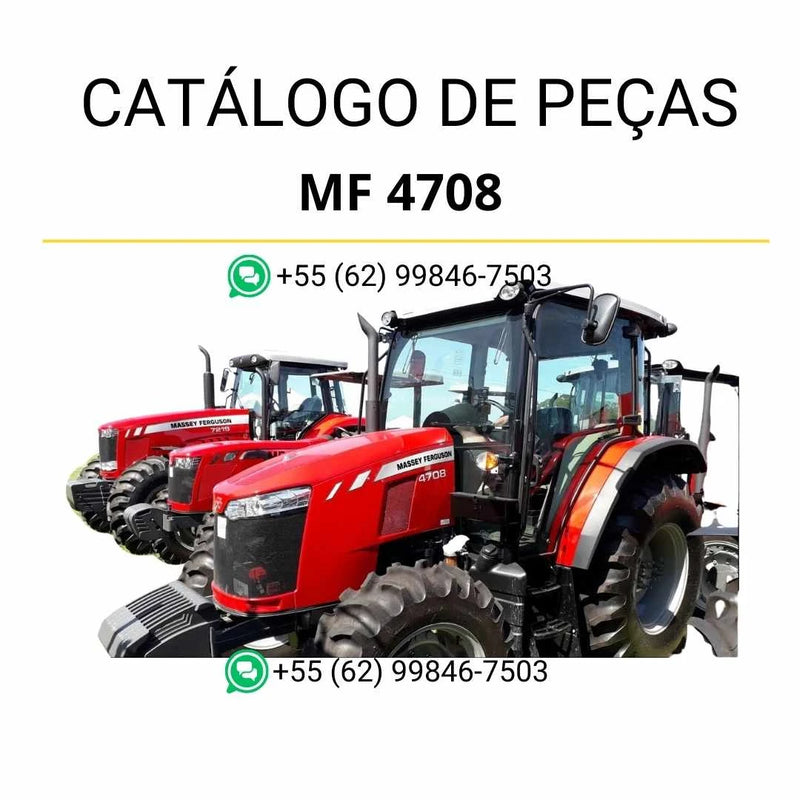 Catálogo de peças Massey Ferguson MF 4708 em PDF, com diagramas detalhados e identificação completa dos componentes do trator