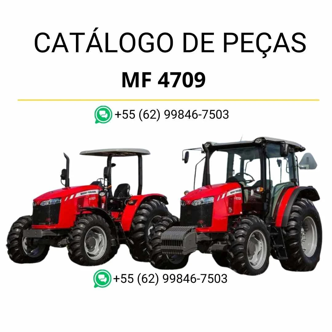 Catálogo de peças Massey Ferguson MF 4709 em PDF com vistas explodidas e identificação completa dos componentes originais do trator