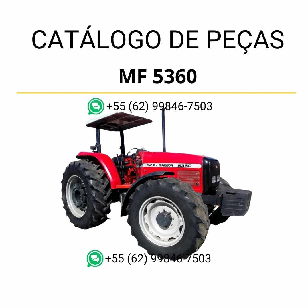 Catálogo de peças Massey Ferguson MF 5360 em PDF com vistas explosivas, listas de componentes originais e identificação técnica completa