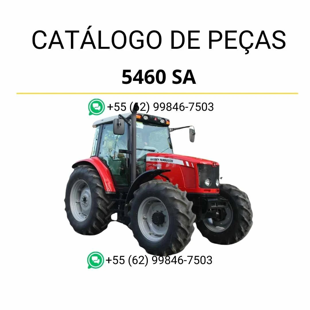 Catálogo de peças Massey Ferguson MF 5460 e MF 5460 SA em PDF com diagramas completos, listas originais e identificação técnica detalhada