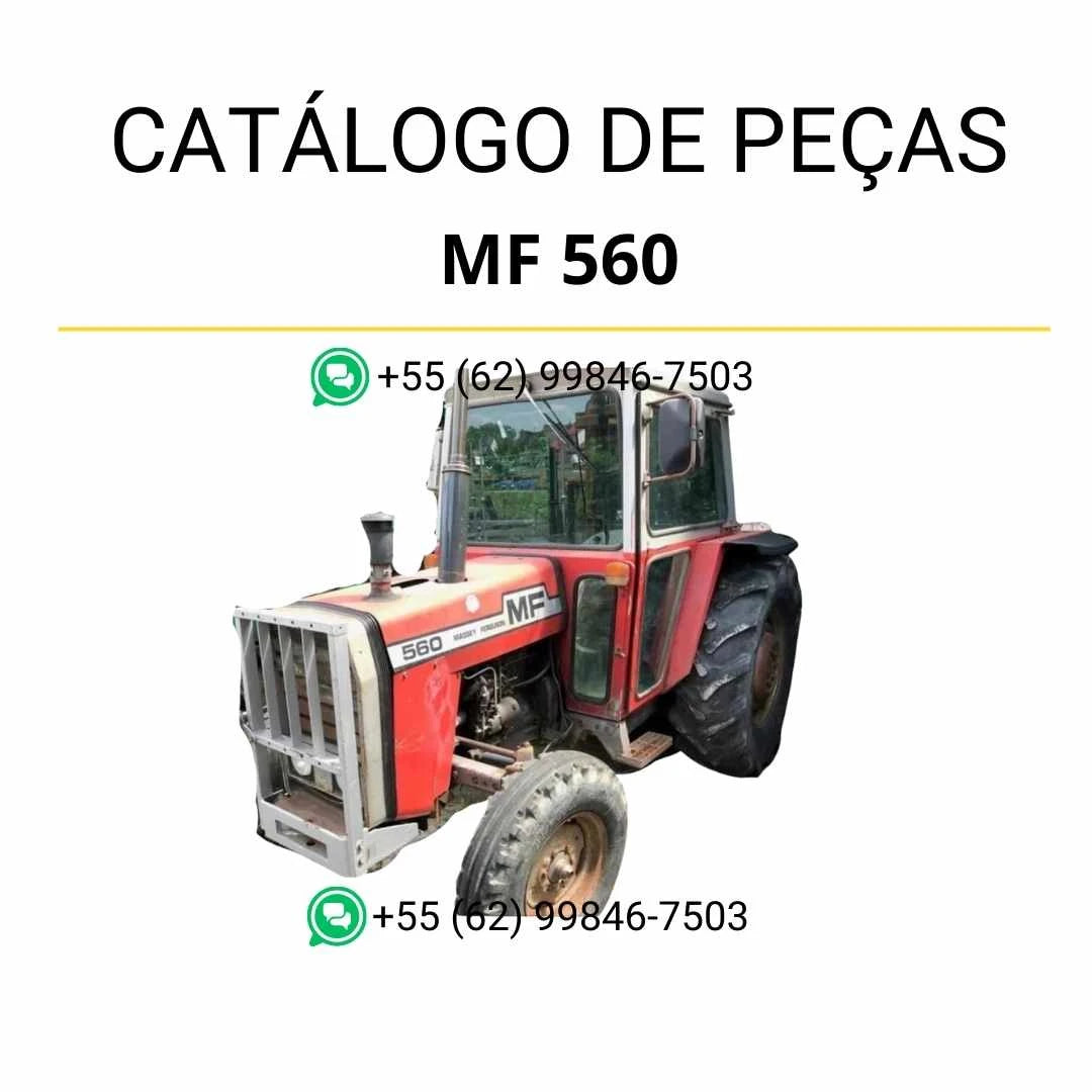 Catálogo de peças Massey Ferguson MF 560 (FR) em PDF com diagramas detalhados, listas originais e identificação técnica completa do trator