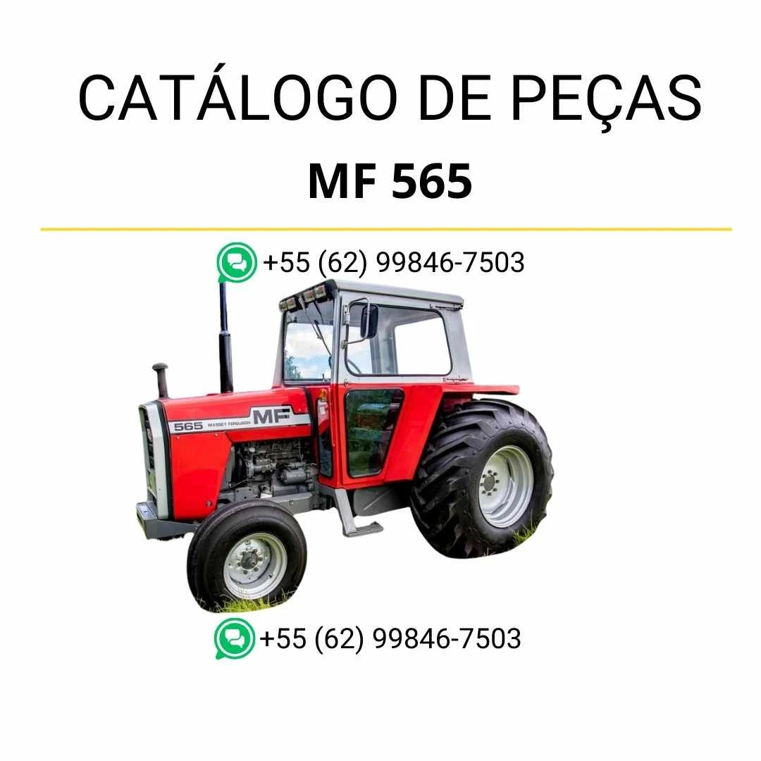 Catálogo de peças Massey Ferguson MF 565 em PDF com diagramas detalhados, identificação de componentes e lista completa de peças originais