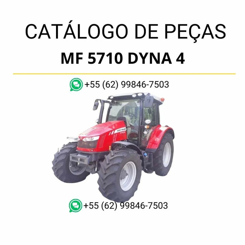 Catálogo de peças Massey Ferguson MF 5710 Dyna 4 em PDF com ilustrações técnicas, identificação de componentes e detalhes completos para manutenção