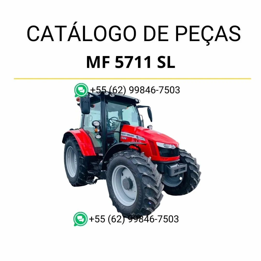 Catálogo de peças Massey Ferguson MF 5711 SL e 5711 S em PDF, com diagramas técnicos e identificação completa de componentes para manutenção