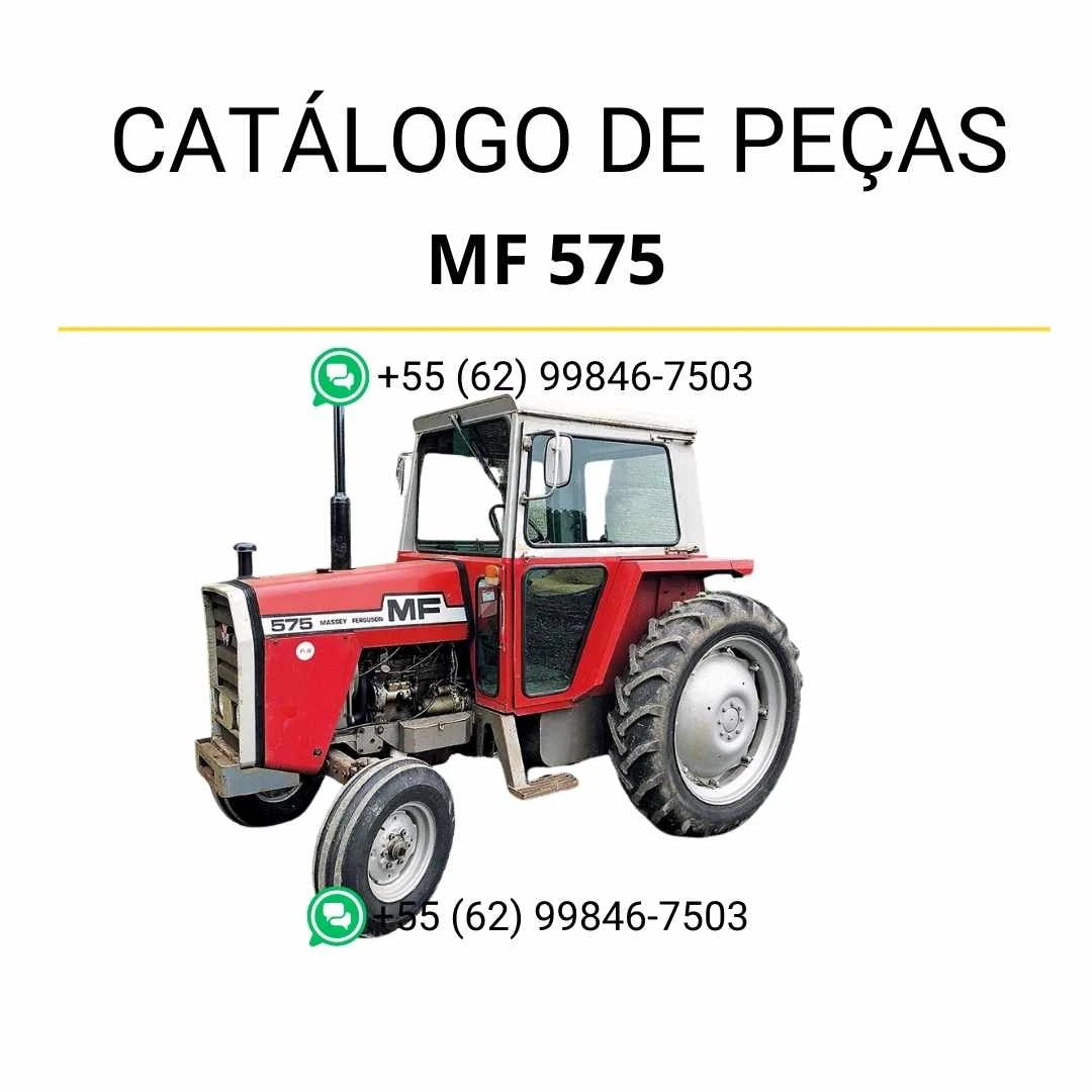Catálogo de peças Massey Ferguson MF 575 (FR) em PDF, com ilustrações técnicas e identificação detalhada de componentes do trator