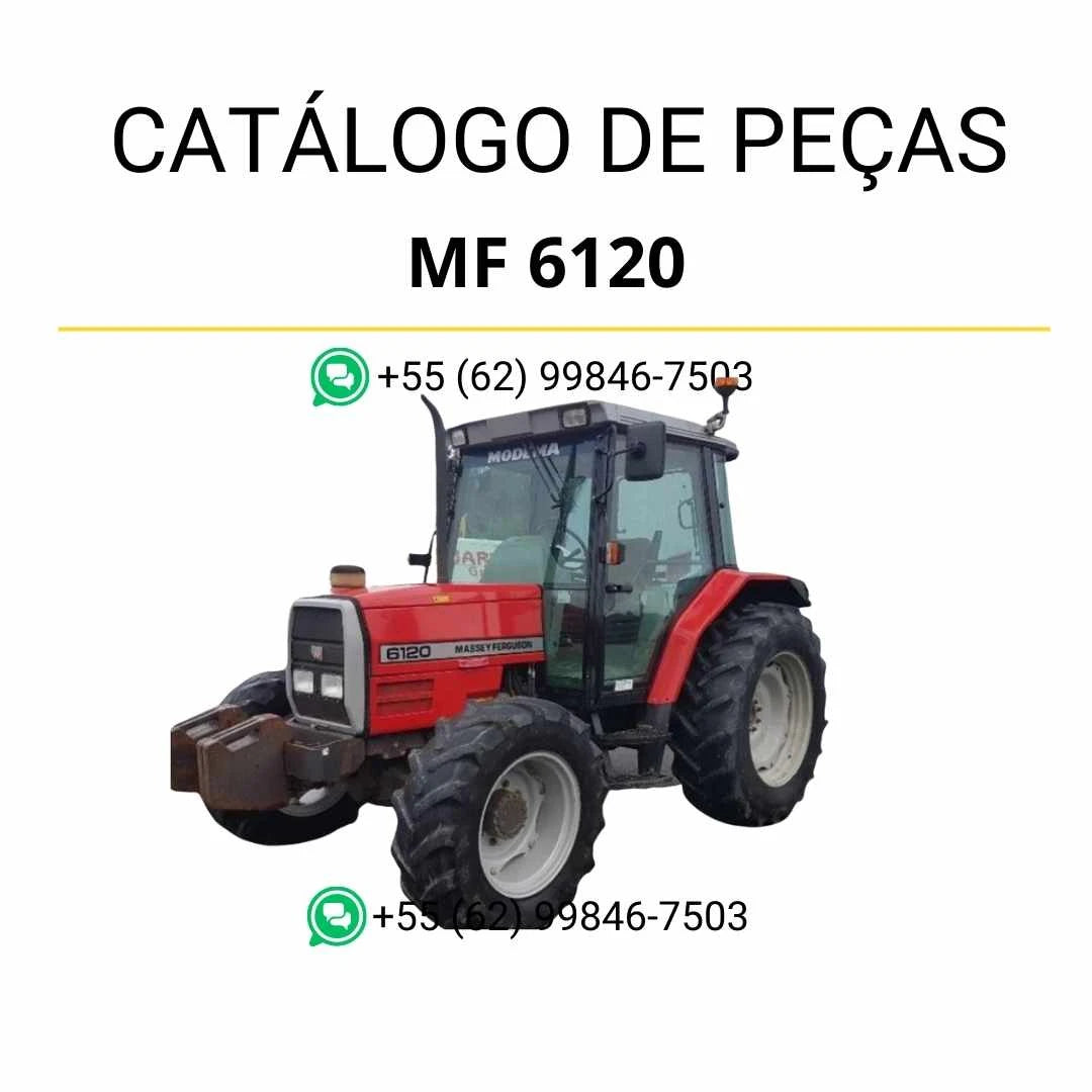 Catálogo de peças Massey Ferguson MF 6120 em PDF, com diagramas técnicos e identificação completa dos componentes do trator