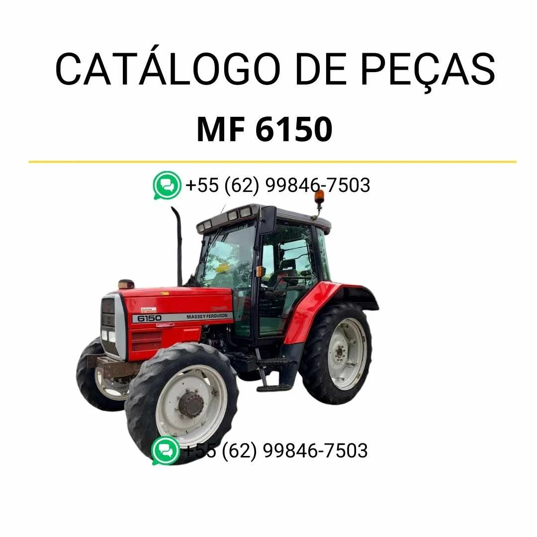 Catálogo de peças Massey Ferguson MF 6150 em PDF, com vistas explodidas e relação completa de componentes do trator