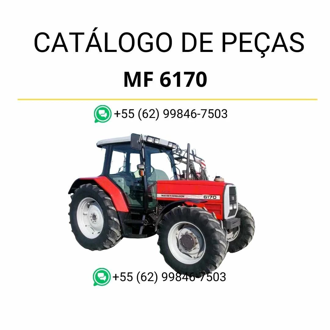 Catálogo de peças Massey Ferguson MF 6170 em PDF com ilustrações técnicas e identificação completa dos componentes do trator