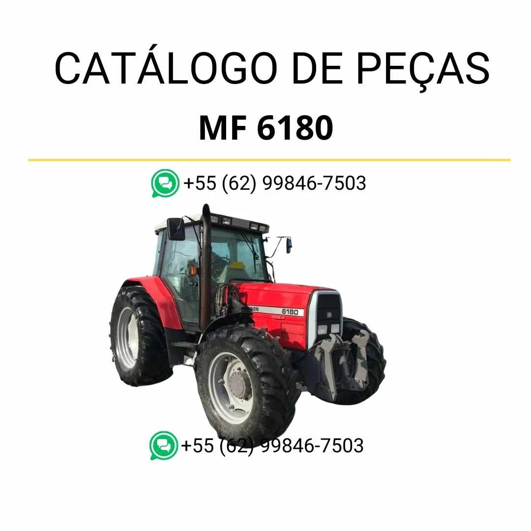 Catálogo de peças Massey Ferguson MF 6180 em PDF, trazendo diagramas técnicos detalhados e identificação completa dos componentes do trator