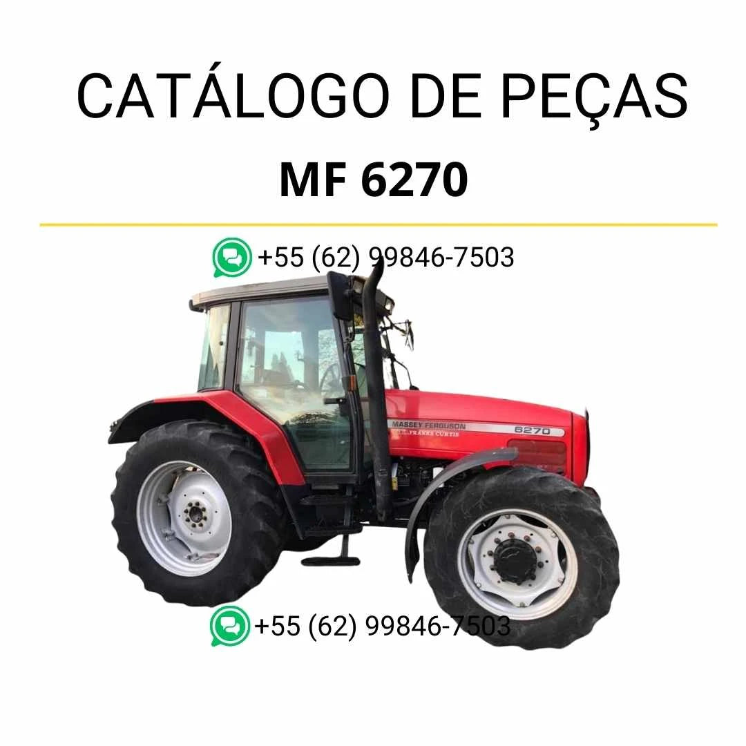 Catálogo de peças Massey Ferguson MF 6270, 6280 e 6290 em PDF com ilustrações técnicas e identificação completa dos componentes do trator