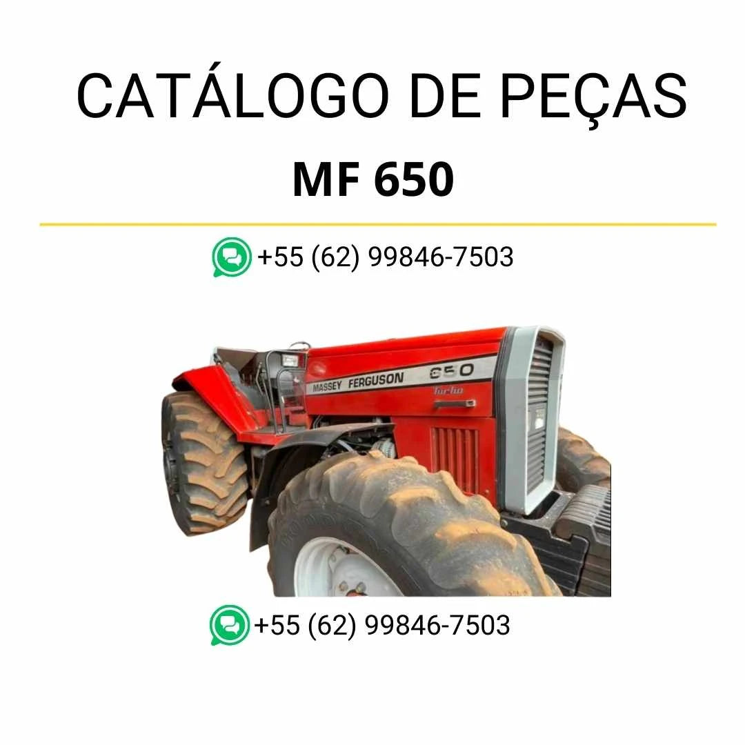 Catálogo de peças Massey Ferguson MF 650 BR FOR EAME em PDF com vistas explodidas e identificação técnica completa dos componentes