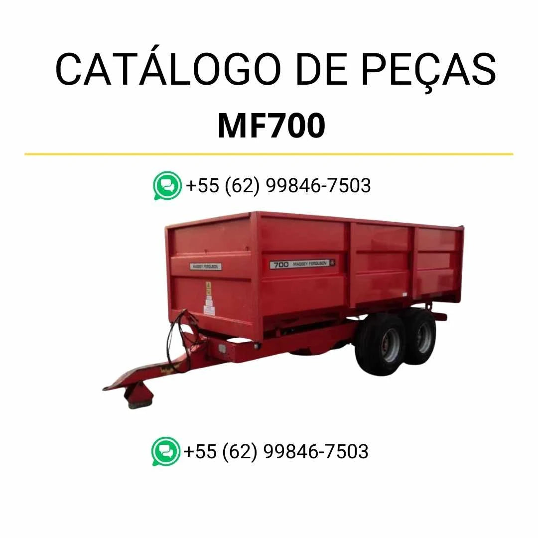 Catálogo de peças Massey Ferguson MF700 Series para reboque em PDF com ilustrações técnicas e identificação completa de componentes