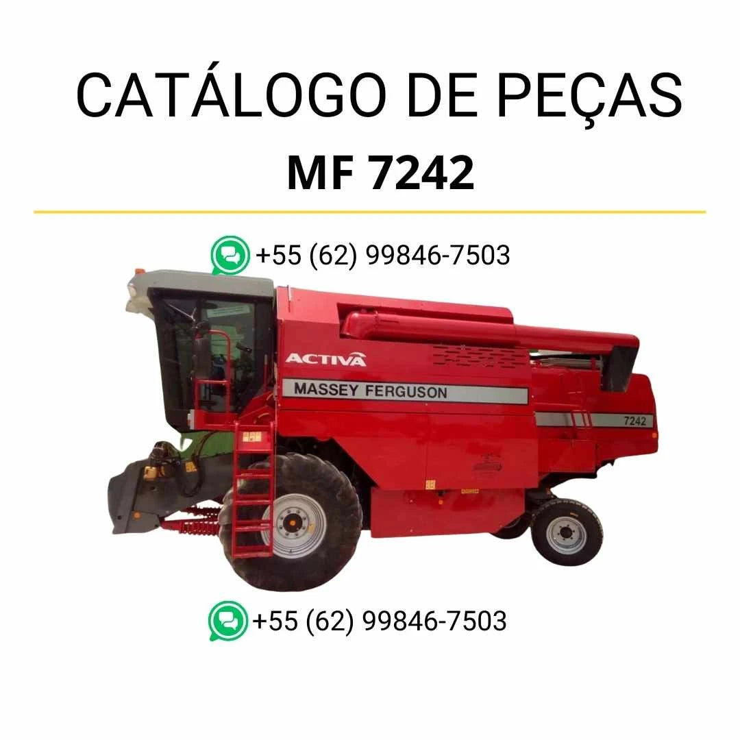Catálogo de peças PDF Massey Ferguson MF 7242 combine, com ilustrações técnicas e identificação completa dos componentes da colheitadeira.
