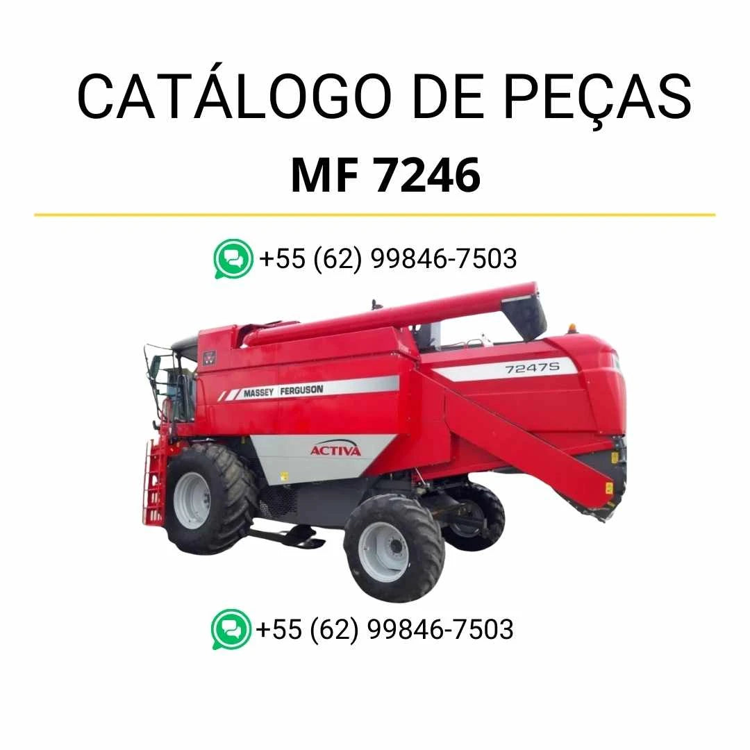 Catálogo de peças PDF Massey Ferguson MF 7246 combine, com ilustrações técnicas e identificação completa dos componentes da colheitadeira.