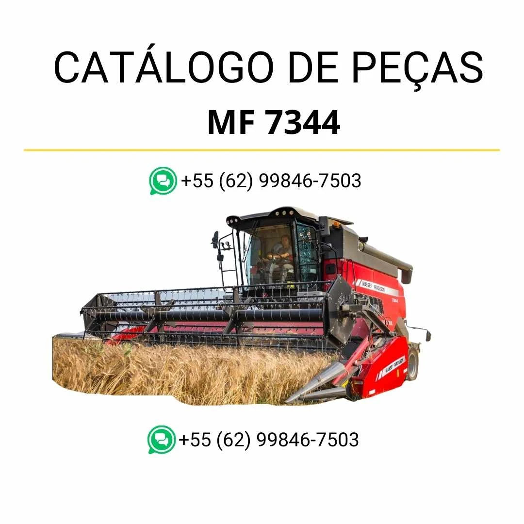 Catálogo de peças PDF Massey Ferguson MF 7344 Activa combine, com ilustrações técnicas e identificação completa dos componentes originais.
