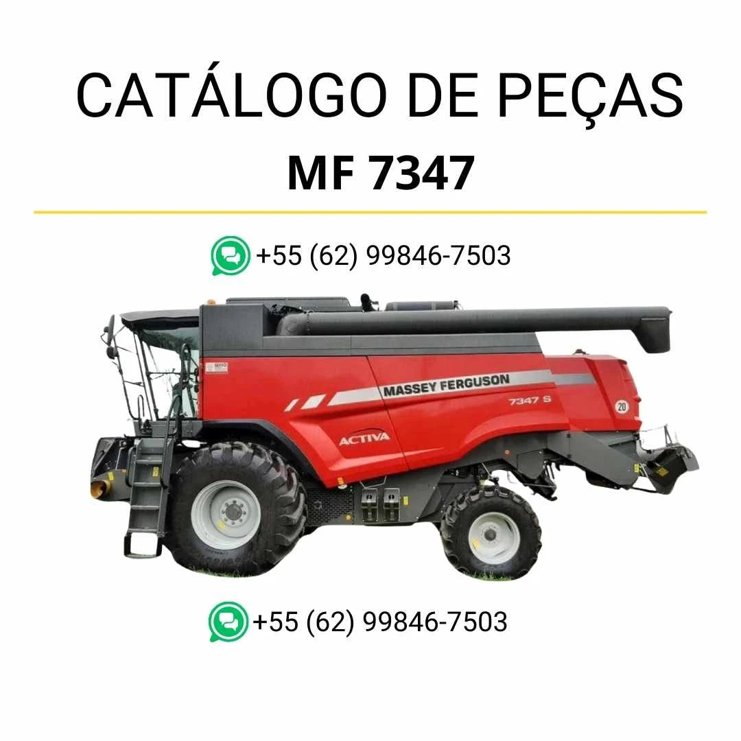 Catálogo de peças PDF Massey Ferguson MF 7347 Activa S combine, com ilustrações técnicas e identificação completa de componentes originais.