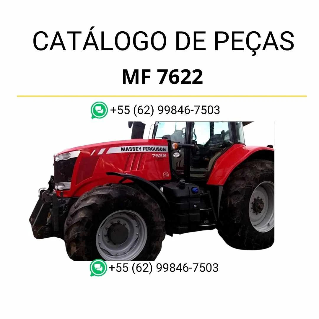 Catálogo de peças PDF Massey Ferguson MF 7622 Dyna VT para trator, com diagramas detalhados e identificação completa de componentes.