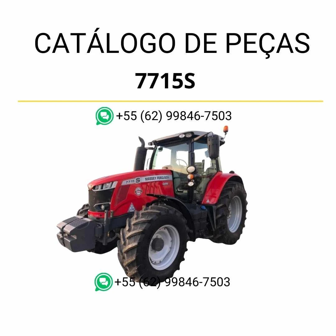 Catálogo de peças PDF Massey Ferguson MF 7715 e 7715S Dyna 6 com identificação de componentes e diagramas técnicos do trator.