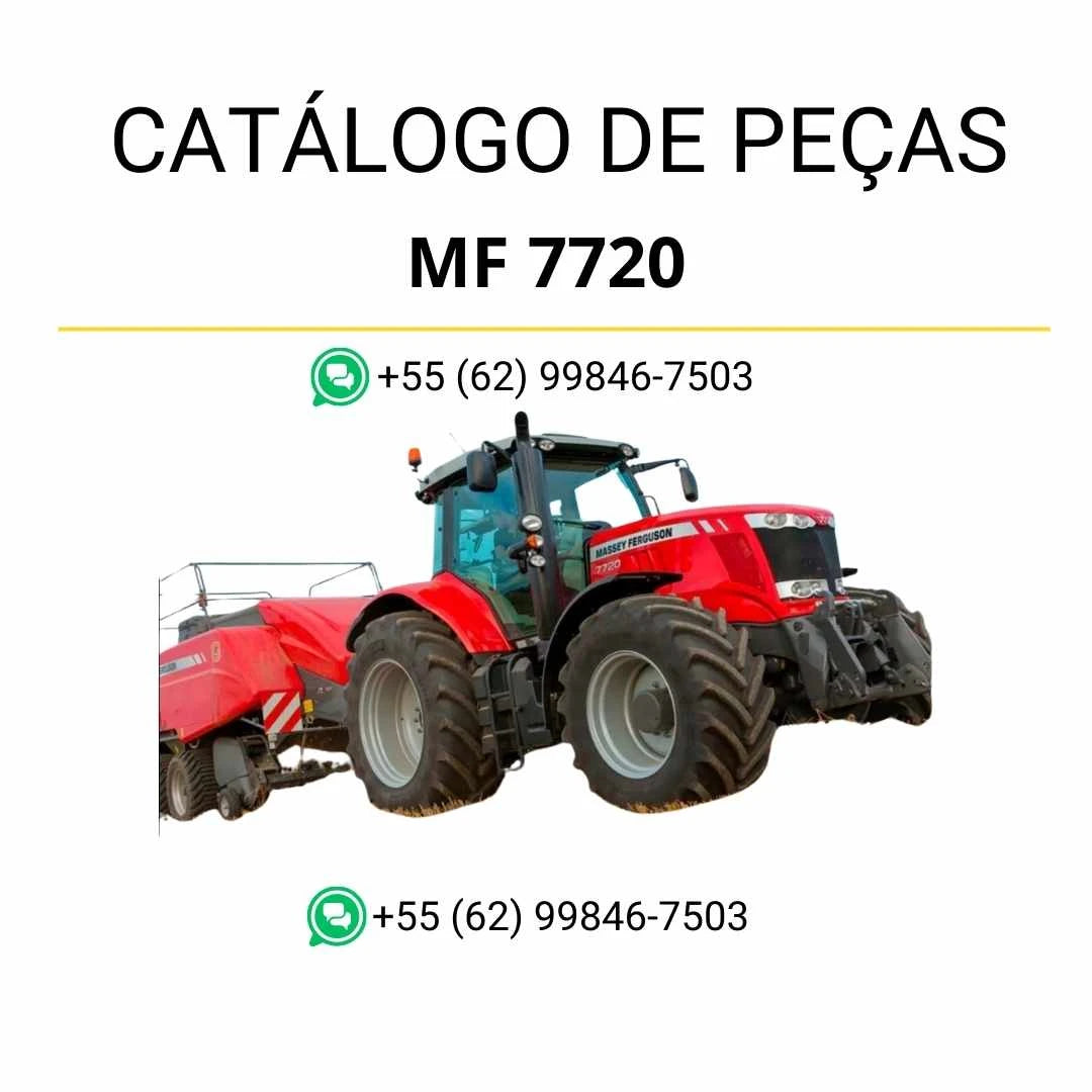Catálogo de peças PDF Massey Ferguson MF 7720 e 7720S Dyna VT com diagramas detalhados e componentes originais do trator.