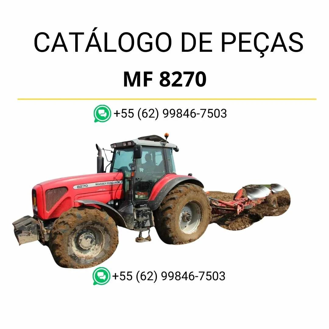 Catálogo de peças PDF Massey Ferguson MF 8270 e 8280 para trator, com diagramas técnicos e lista completa de componentes originais.