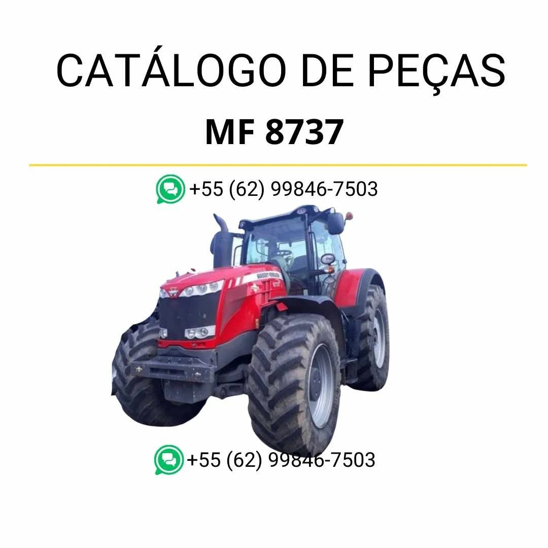 Catálogo de peças PDF Massey Ferguson MF 8737 e 3404 para trator, com diagramas detalhados e identificação completa de componentes.