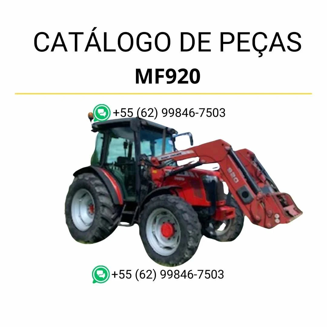 Catálogo de peças Massey Ferguson MF920, MF925, MF930 e MF935 em PDF com diagramas detalhados e identificação completa dos componentes do carregador