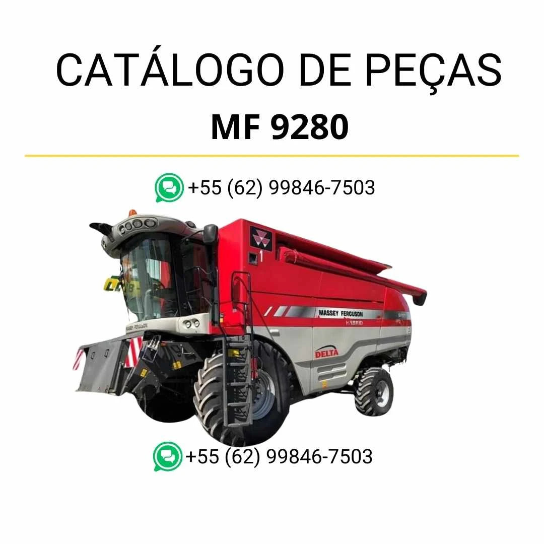 Catálogo de peças PDF Massey Ferguson MF 9280 Delta Combine, com diagramas técnicos e identificação completa dos componentes da colhedora.