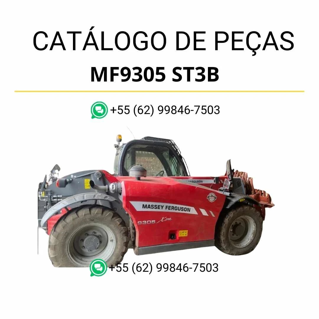 Catálogo de peças Massey Ferguson MF9305 ST3B em PDF com diagramas detalhados e relação completa dos componentes do manipulador