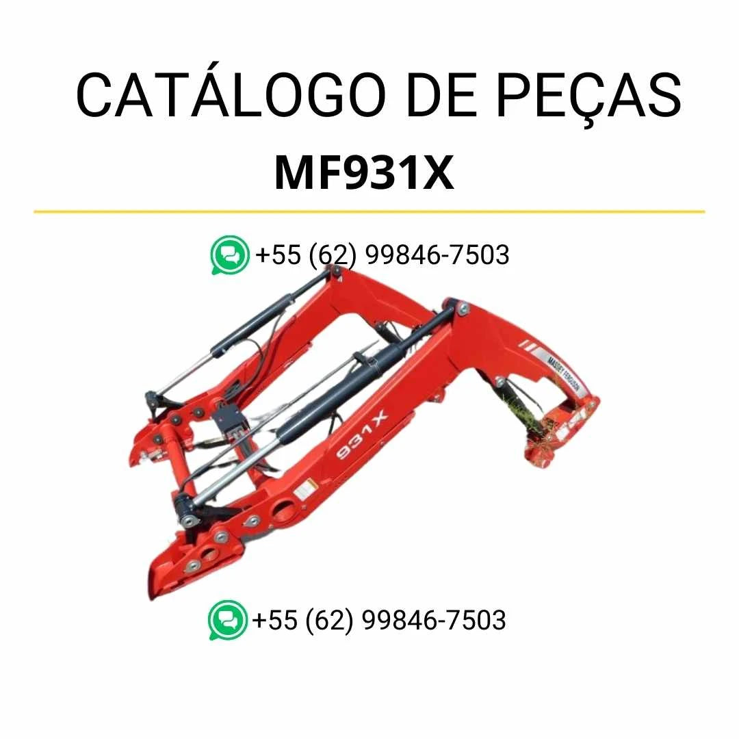 Catálogo de peças Massey Ferguson MF931X em PDF com diagramas detalhados e relação completa dos componentes do carregador