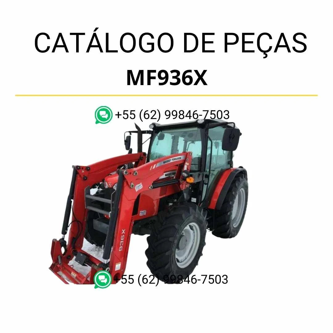 Catálogo de peças Massey Ferguson MF936X em PDF com ilustrações técnicas e lista completa de componentes do carregador