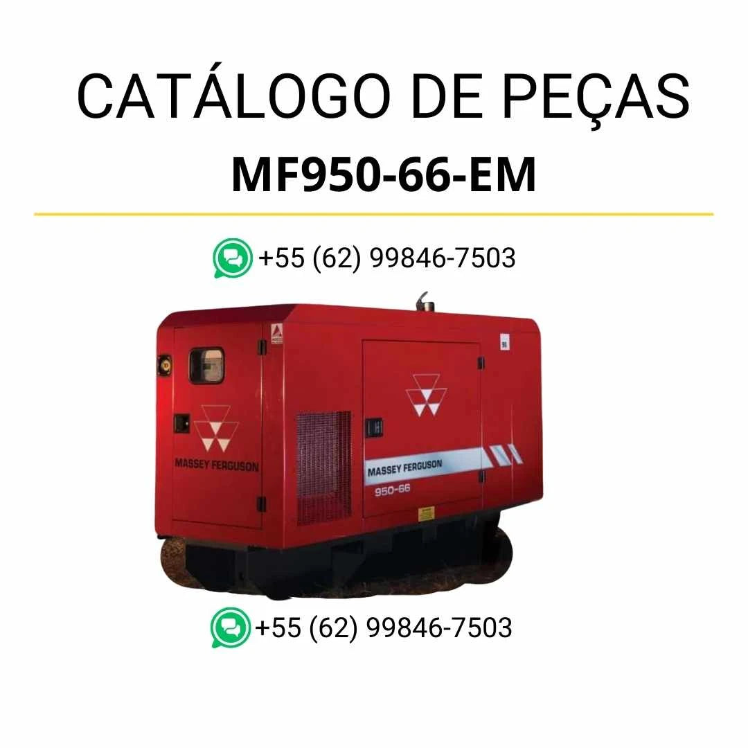 Catálogo de peças Massey Ferguson MF950-66-EM Gerador de Energia em PDF com diagramas técnicos e identificação detalhada dos componentes