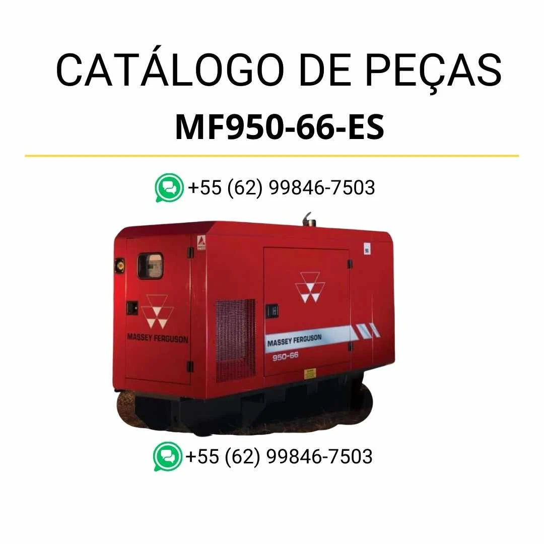 Catálogo de peças Massey Ferguson MF950-66-ES Gerador de Energia em PDF com ilustrações técnicas e identificação completa dos conjuntos