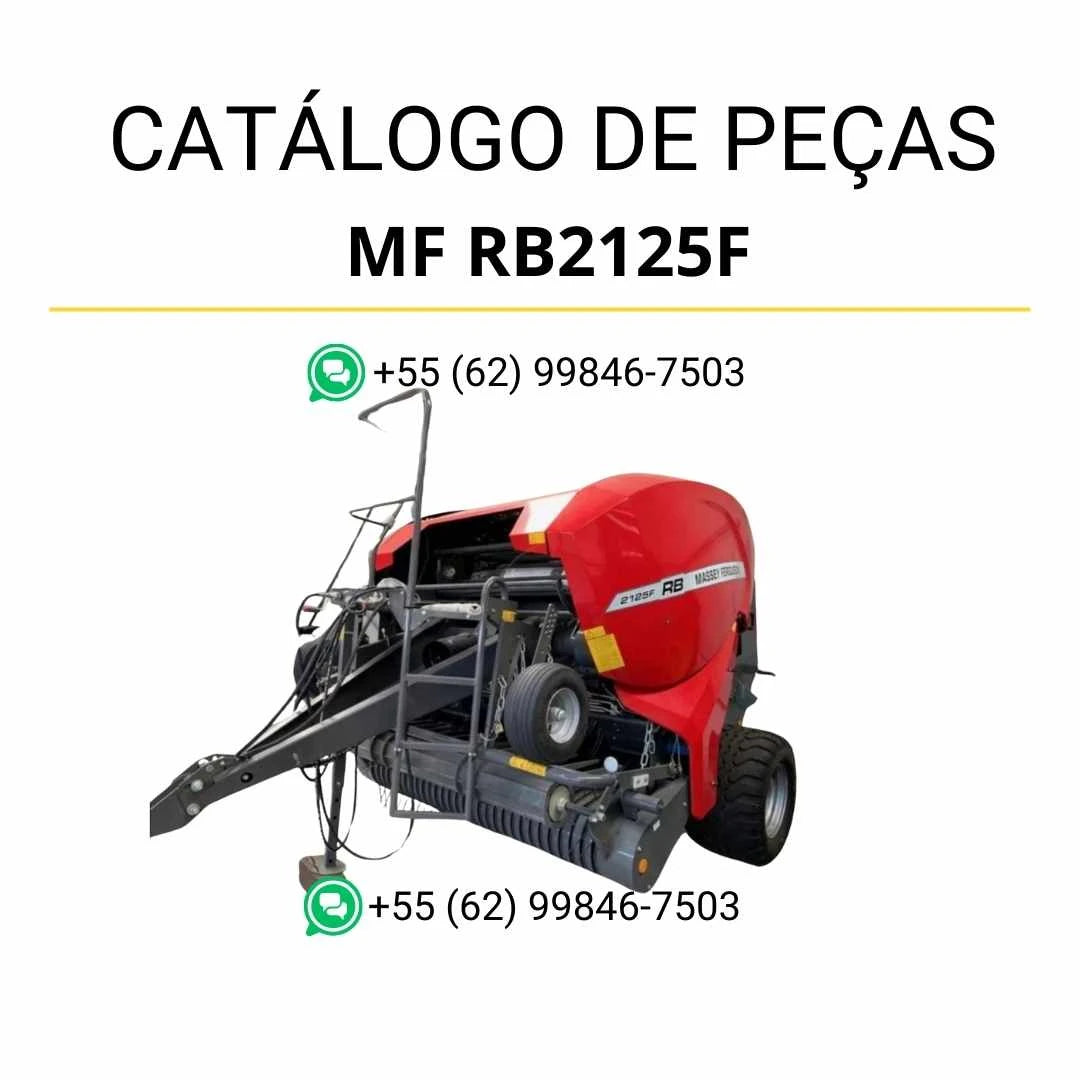 Catálogo de peças Massey Ferguson MF RB2125F e RB2125FPR Enfardadeira em PDF com diagramas técnicos e identificação completa dos componentes