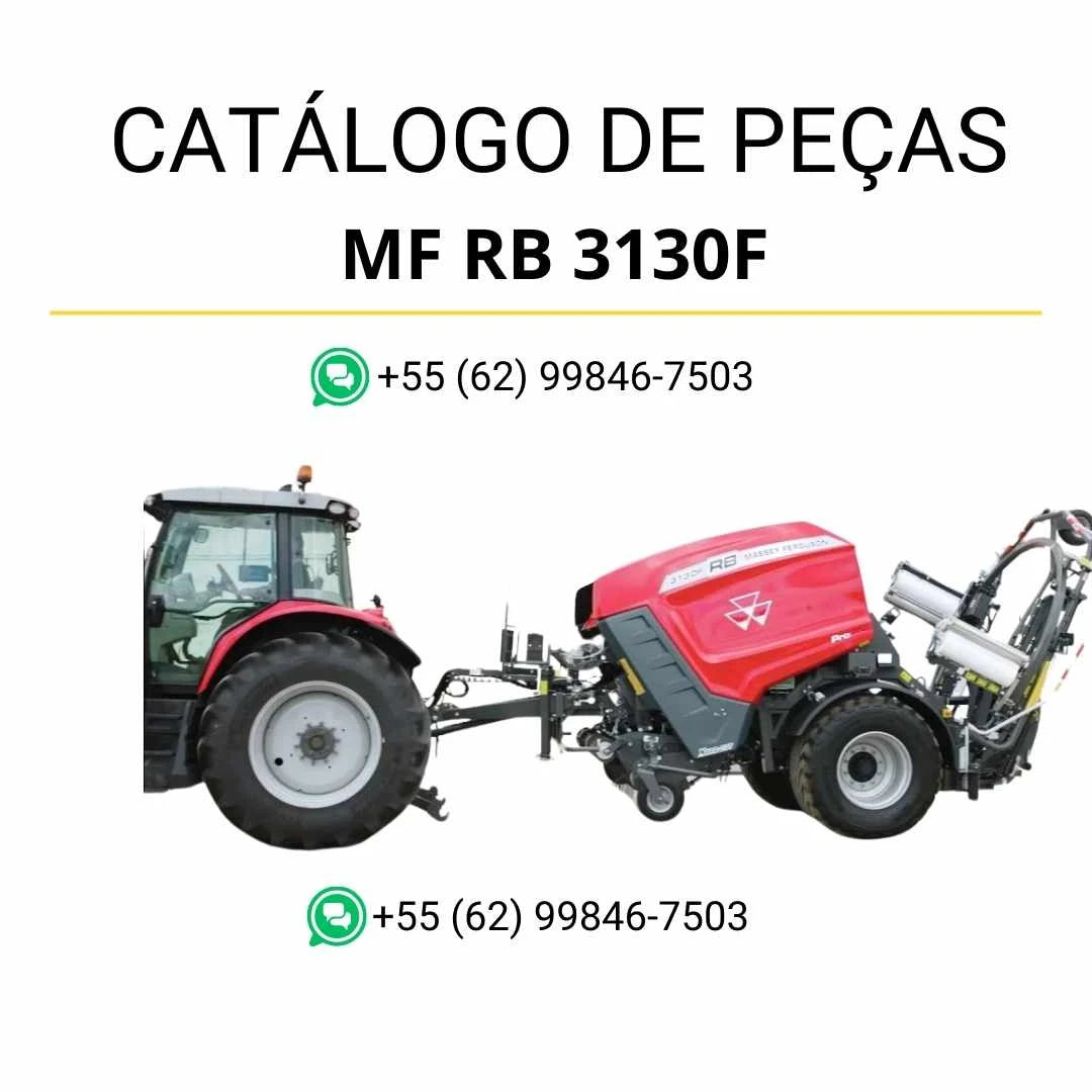 Catálogo de peças Massey Ferguson MF RB3130F ProTec em PDF com diagramas ilustrados e identificação detalhada dos conjuntos e componentes