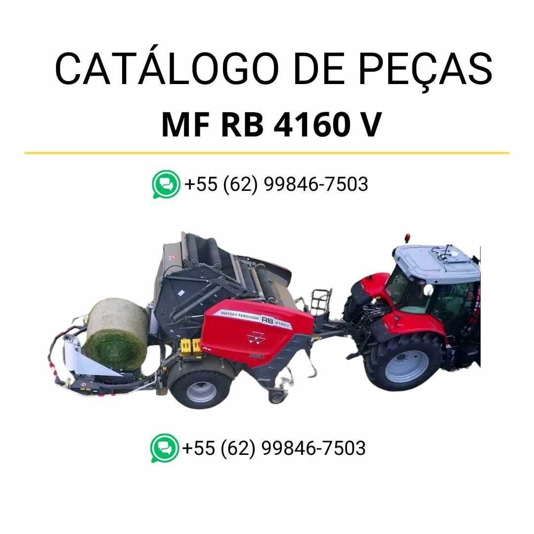 Catálogo de peças Massey Ferguson MF RB4160V ProTec Enfardadeira em PDF com vistas explodidas e identificação completa dos componentes