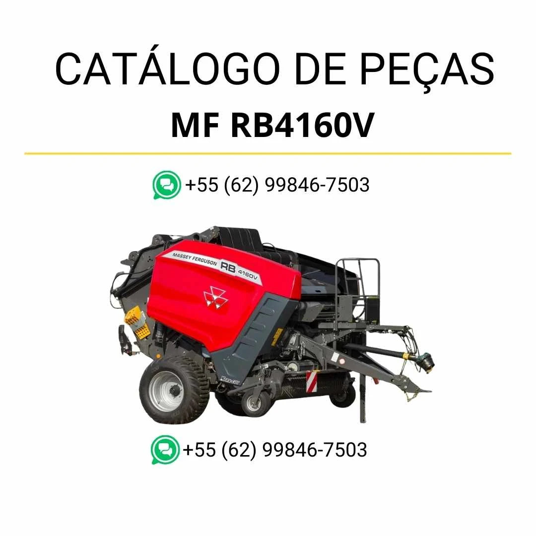 Catálogo de peças Massey Ferguson MF RB4160V e RB4180V em PDF com vistas explodidas e identificação detalhada dos conjuntos e componentes