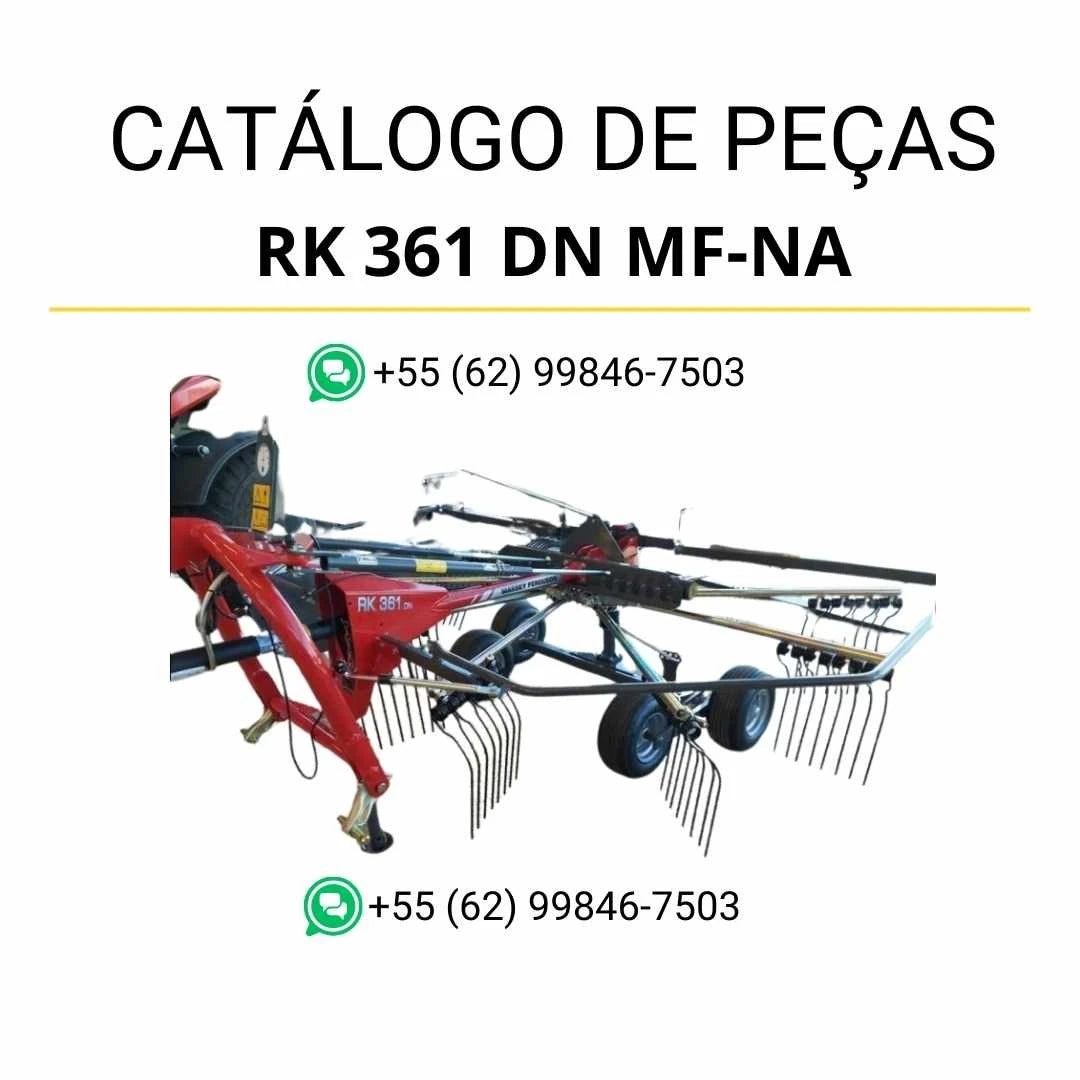 Catálogo de peças Massey Ferguson RK 361 DN em PDF, com ilustrações técnicas e identificação detalhada dos componentes AEP