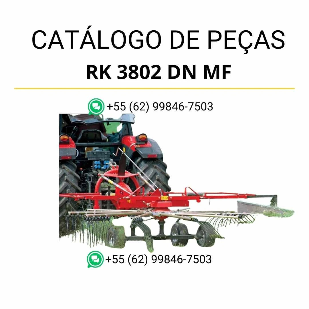 Catálogo de peças Massey Ferguson RK 3802 DN em PDF, com ilustrações técnicas detalhadas e identificação completa dos componentes AIC