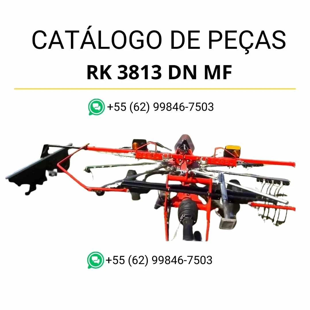 Catálogo de peças Massey Ferguson RK 3813 DN em PDF, com ilustrações técnicas detalhadas e identificação completa dos componentes AIE