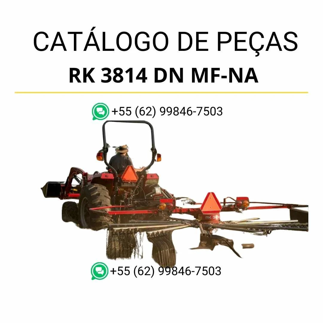 Catálogo de peças Massey Ferguson RK 3814 DN em PDF, com diagramas ilustrados e identificação dos componentes NUB