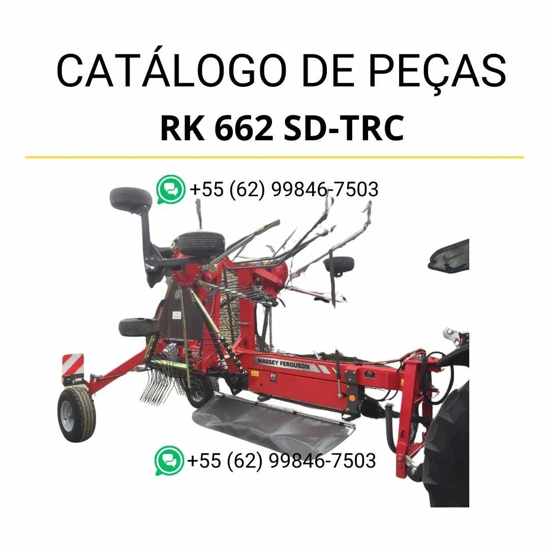 Catálogo de peças Massey Ferguson RK 662 SD-TRC TYD em PDF com diagramas técnicos e identificação detalhada dos componentes