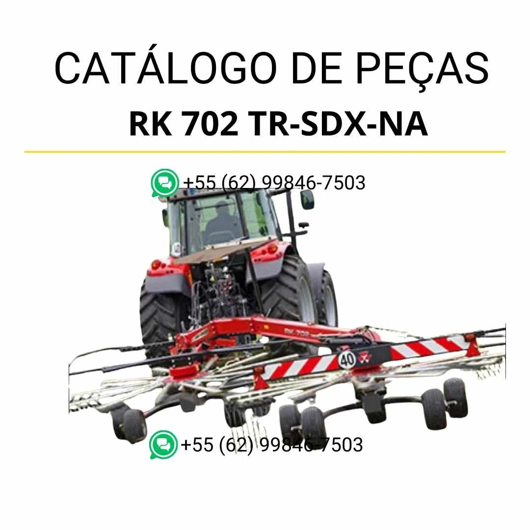Catálogo de peças Massey Ferguson RK 702 TR-SDX NA AIL em PDF com ilustrações técnicas detalhadas e identificação completa dos componentes