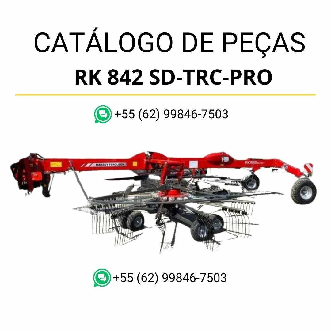Catálogo de peças Massey Ferguson RK 842 SD TRC PRO MF NUJ em PDF com diagramas técnicos e identificação detalhada dos componentes
