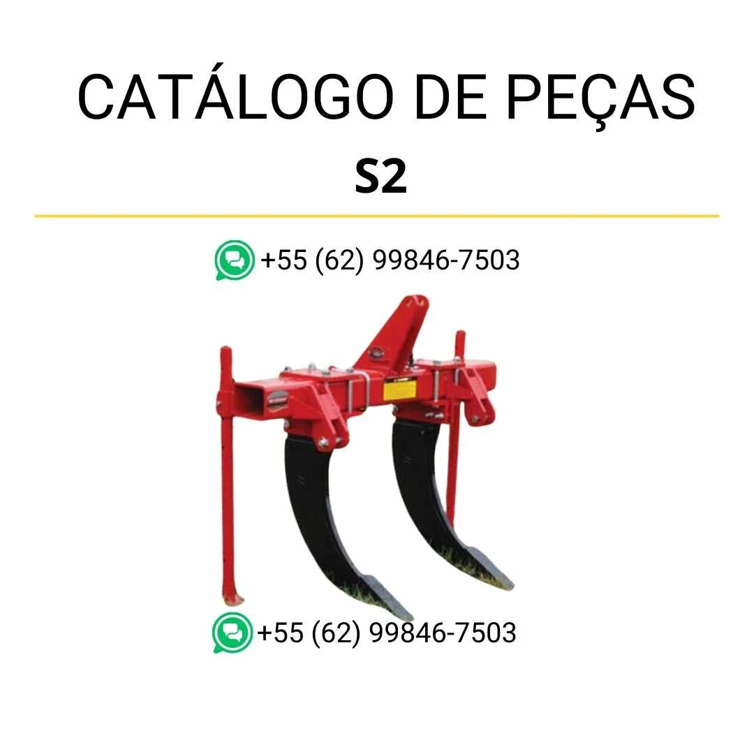 Catálogo de peças Massey Ferguson S2 Subsoiler 2 Tines em PDF com diagramas técnicos e identificação detalhada dos componentes