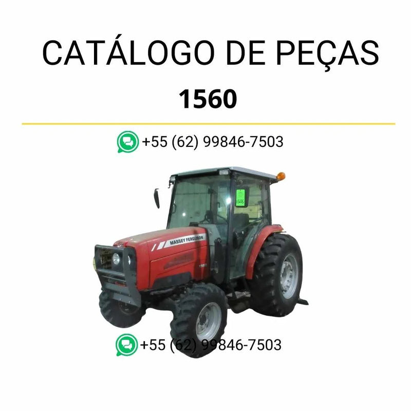Catálogo de peças do trator Massey Ferguson 1560 em PDF, incluindo vistas detalhadas, itens originais e guia técnico para manutenção completa.